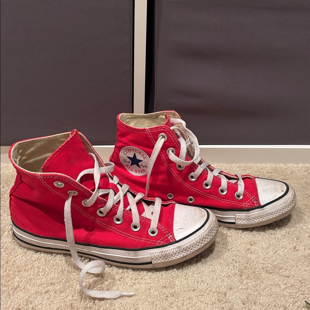 Converse Red Canvas High-Tops